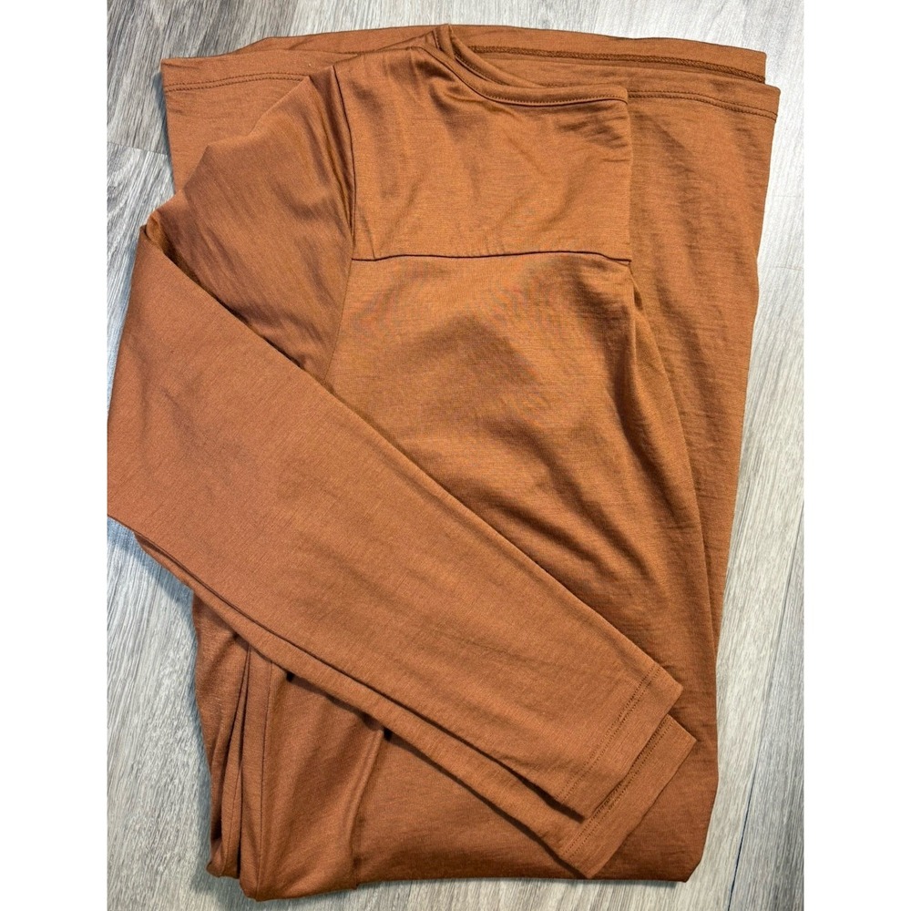 Wool& Rowena Medium Long Swing Dress Merino Wool Pocket Capsule Terracotta - Picture 7 of 7